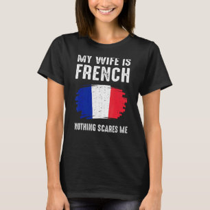 Mijn vrouw is Franse vlag erfgoed Roots Proud T-shirt