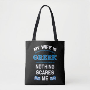 Mijn vrouw is Grieks Griekenland Roots Tote Bag