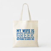 Mijn vrouw is Grieks, niets maakt me bang. Tote Bag (Achterkant)