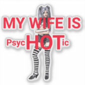 Mijn vrouw is heet sticker (Voorkant)