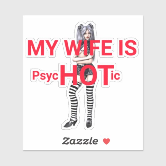 Mijn vrouw is heet sticker (Vel)