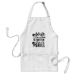 Mijn vrouw is heetser dan mijn grill – Grappig BBQ Standaard Schort
