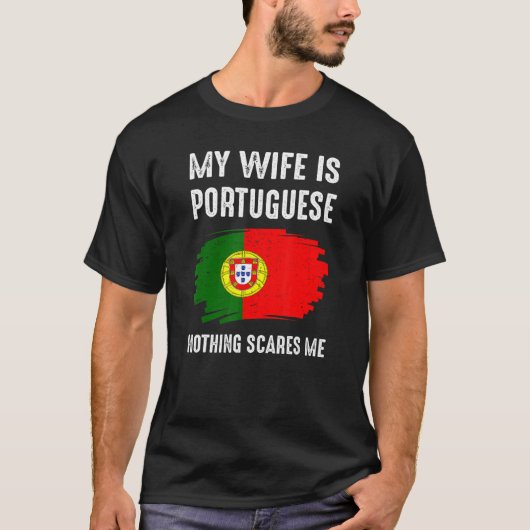 Mijn vrouw is het Portugese Portugese geprivilegie T-shirt (Voorkant)