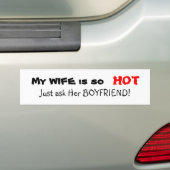 Mijn vrouw is hete Bumpersticker (Op auto)