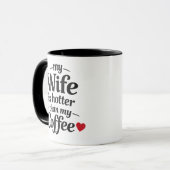 Mijn vrouw is heter dan mijn koffie Grappige echtg Mok (Voorkant links)