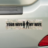 Mijn vrouw is in de MIlitary Bumpersticker (Op auto)