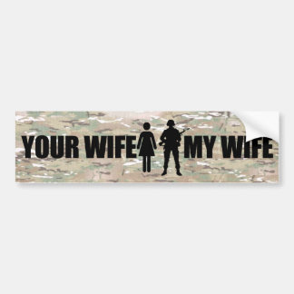Mijn vrouw is in de MIlitary Bumpersticker