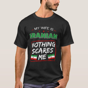 Mijn vrouw is Iraans erfgoed, vlag Perzië T-shirt