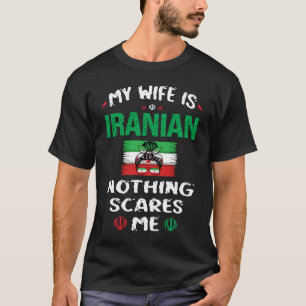 Mijn vrouw is Iraans erfgoed, vlag Perzië T-shirt