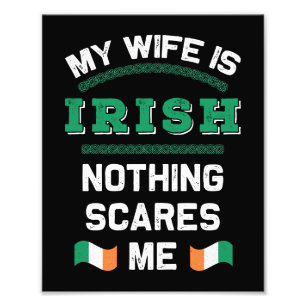 Mijn vrouw is Irish Eire Republic Ierland Roots Fl Foto Afdruk