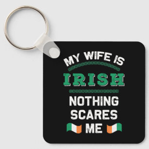 Mijn vrouw is Irish Eire Republic Ierland Roots Fl Sleutelhanger