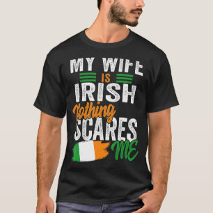 Mijn vrouw is Irish Ireland Heritage Roots Flag So T-shirt