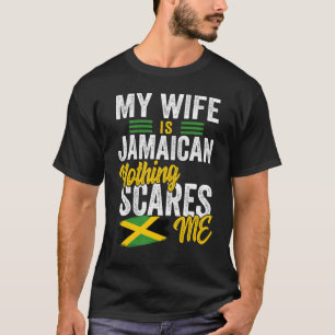 Mijn vrouw is Jamaicaans Jamaica Erfgoed Roots Vla T-shirt