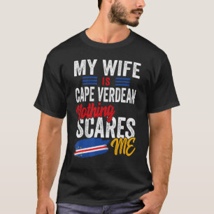 Mijn vrouw is Kaapverdië en Kaapverdië, de vlag vo T-shirt
