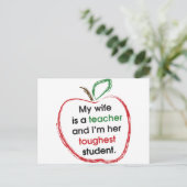 Mijn vrouw is leraar en ik ben haar moeilijkste st briefkaart (Staand voorkant)