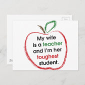 Mijn vrouw is leraar en ik ben haar moeilijkste st briefkaart (Voorkant / Achterkant)