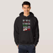 Mijn vrouw is Libanees Libanon Erfgoed Roots Vlag Hoodie (Voorkant volledig)