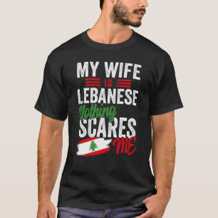 Mijn vrouw is Libanees Libanon Erfgoed Wortels Vla T-shirt