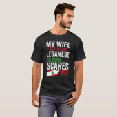 Mijn vrouw is Libanees Libanon Erfgoed Wortels Vla T-shirt (Voorkant volledig)