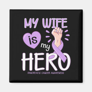 Mijn vrouw is mijn held Pancreas Kanker Awareness Magneet