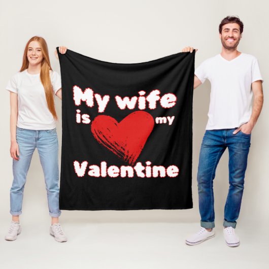Mijn vrouw is mijn valentijn fleece deken (In situ)