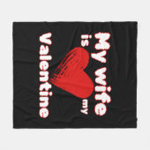 Mijn vrouw is mijn valentijn fleece deken (Voorkant (Horizontaal))