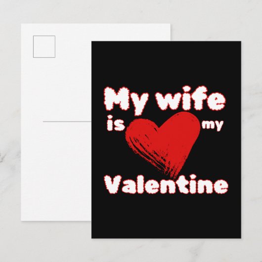 Mijn vrouw is mijn valentijn uitnodiging briefkaart (Voorkant / Achterkant)