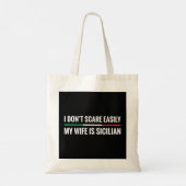 Mijn vrouw is Siciliaans grappig Italiaans Sicilië Tote Bag (Achterkant)