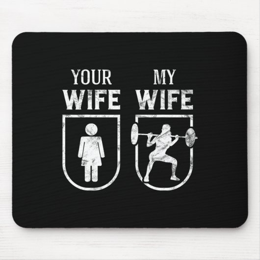 Mijn vrouw, je vrouw, weeshuis, grappenmaker muismat (Voorkant)