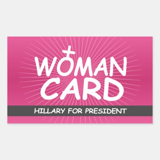 Mijn Vrouw Kaart - Hillary voor President Rechthoekige Sticker (Voorkant)