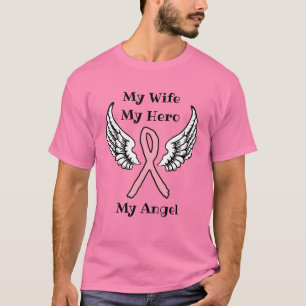 Mijn Vrouw Mijn Held Borstkanker Awareness Lint T-shirt