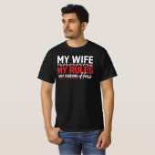 Mijn vrouw, mijn regels, grapje, de hare t-shirt (Voorkant volledig)