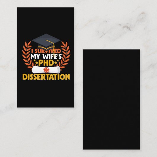 Mijn vrouw PhD Dissertation Afstuderen overleven Visitekaartje (Voorkant / Achterkant)