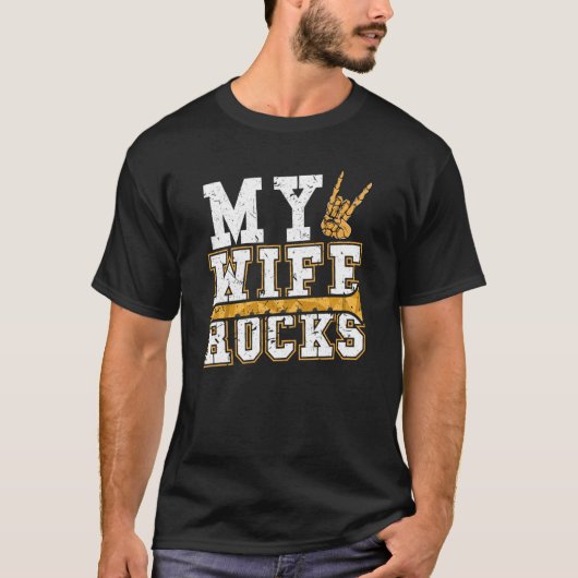 Mijn vrouw Rocks Fluting & Flute T-shirt (Voorkant)