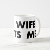 Mijn vrouw slaat me retro grappig koffiemok (Voorkant rechts)