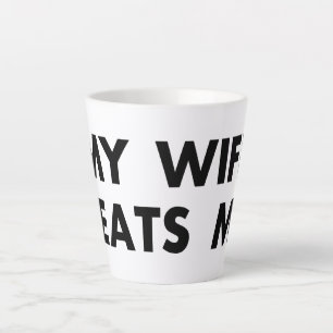 Mijn vrouw slaat me retro  grappig latte mok