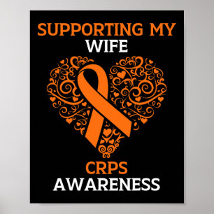 Mijn vrouw steunend RSD CRPS-bewustzijnsmaand oran Poster