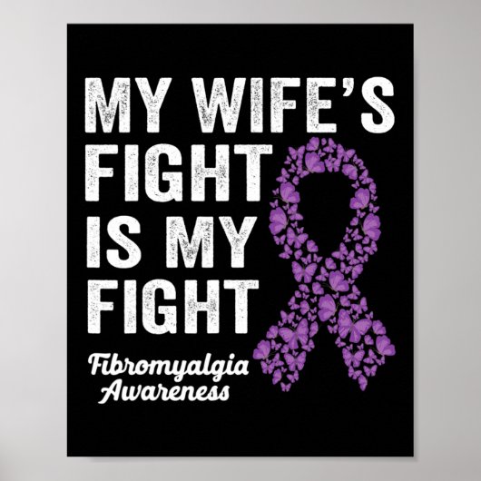 Mijn vrouw vecht tegen mijn Paars fibromyalgie Poster (Voorkant)
