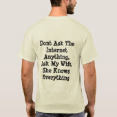 Mijn vrouw weet dat ze het allemaal vraagt, t-shirt (Achterkant)