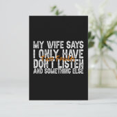 Mijn vrouw zegt dat ik maar twee fouten heb. bedankkaart (Staand voorkant)