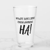 Mijn vrouw zegt dat ik niets afmaak van HA! Glas (Voorkant)