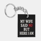 Mijn vrouw zei nee sleutelhanger (Voorkant Links)