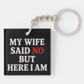 Mijn vrouw zei nee sleutelhanger (Achterkant)