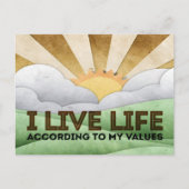 "Mijn waarden" Motivatie Affirmatie Briefkaart (Voorkant)