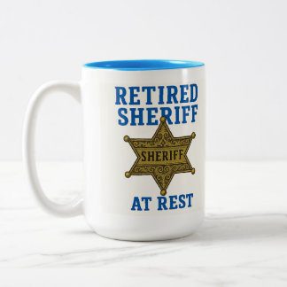Mijn wacht als sheriff is beëindigd tweekleurige koffiemok