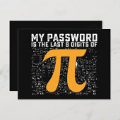 Mijn wachtwoord is de laatste 8 cijfers van PI Day Briefkaart (Voorkant / Achterkant)