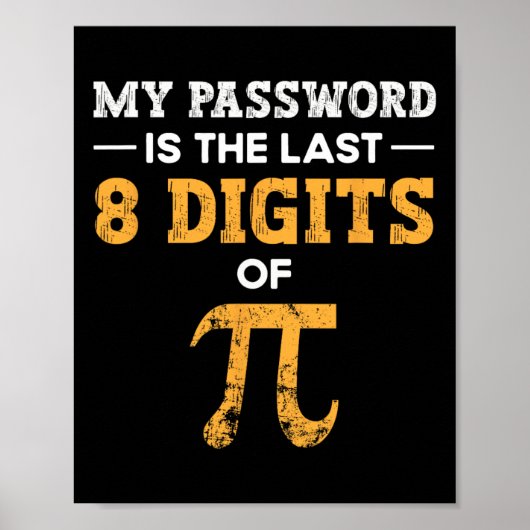 Mijn wachtwoord is de laatste 8 cijfers van pi pi  poster (Voorkant)