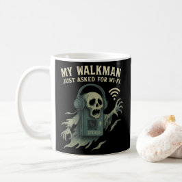 Mijn Walkman Vroeg om Wi-Fi Retro Tech Horror Koffiemok