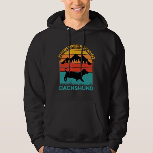 Mijn wandelende partner heeft vier Legs Dachshund Hoodie (Voorkant)