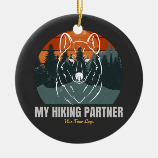 Mijn wandelpartner heeft vier poten keramisch ornament (Voorkant)